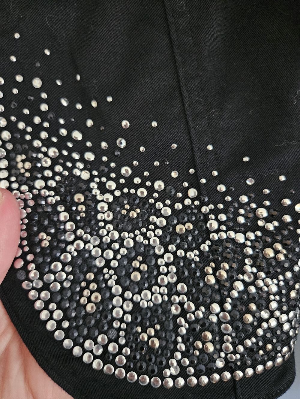 Christine Alexander Black Embellished Jean Jacket with Silver Accents - Picture 5 of 11